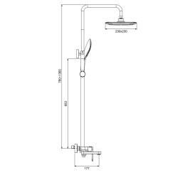 Душевая система 35к G2448 GAPPO лейка &amp;quot;Тропический душ&amp;quot;  БЕЛЫЙ-ХРОМ - G2448 