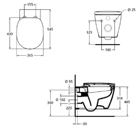 Комплект инсталляции Ideal Standard ProSys Eco Frame M  с унитазом Connect E803501, сиденье микролифт E712701 (W220101)