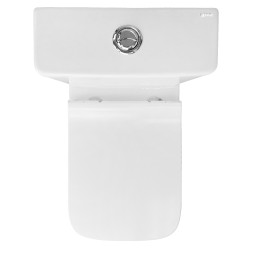 Унитаз-компакт Azario Quadro 605x340x810 напольный, смыв "Торнадо", безободковый с сидением микролифт и арматурой, белый (AZ-2175 UQ1)