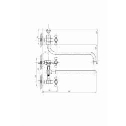 Смеситель для ванны и раковины 1/2 кер ПРОФСАН ПСМ-158-К89 "СТАНДАРТ А" эксцентрики"РУС", КРЕСТ ХРОМ - PSM-158-89