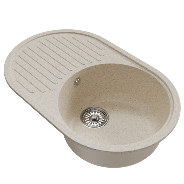 Мойка ML-GM16 КОМФОРТ овальная с крылом, бежевая (328), 730*460*180мм - 00-00009366 