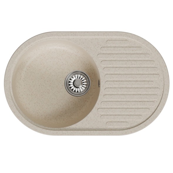Мойка ML-GM16 КОМФОРТ овальная с крылом, бежевая (328), 730*460*180мм - 00-00009366 