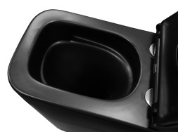 Унитаз подвесной Azario Teramo 490х345х355 безободковый, слив скрытое торнадо, быстросъемное сиденье микролифт, черный матовый (AZ-0052-UQ3MB)