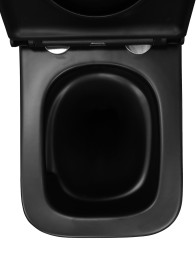 Унитаз подвесной Azario Teramo 490х345х355 безободковый, слив скрытое торнадо, быстросъемное сиденье микролифт, черный матовый (AZ-0052-UQ3MB)