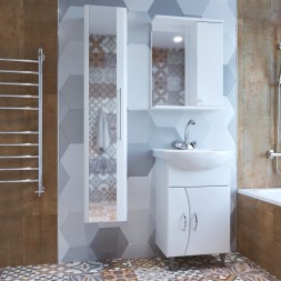 Зеркальный шкаф &amp;quot;НОРД-55&amp;quot; правый без подсветки (ПВХ) - 528386 