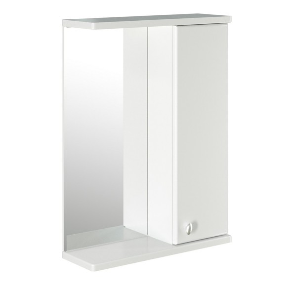 Зеркальный шкаф &amp;quot;НОРД-55&amp;quot; правый без подсветки (ПВХ) - 528386 