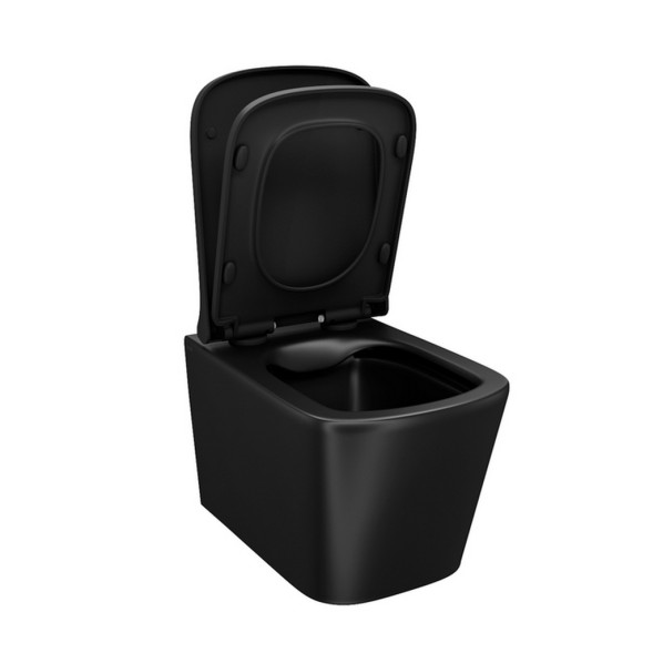 Унитаз подвесной безободковый IDDIS BILR2BMi25 &amp;quot;Bild&amp;quot; сиденье дюропласт, микролифт ЧЕРНЫЙ матовый - BILR2BMi25 