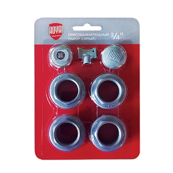 Комплект для радиатора 3/4&amp;#039;&amp;#039; без кронштейнов (серебристый) ROYAL THERMO - RT03.1-2 