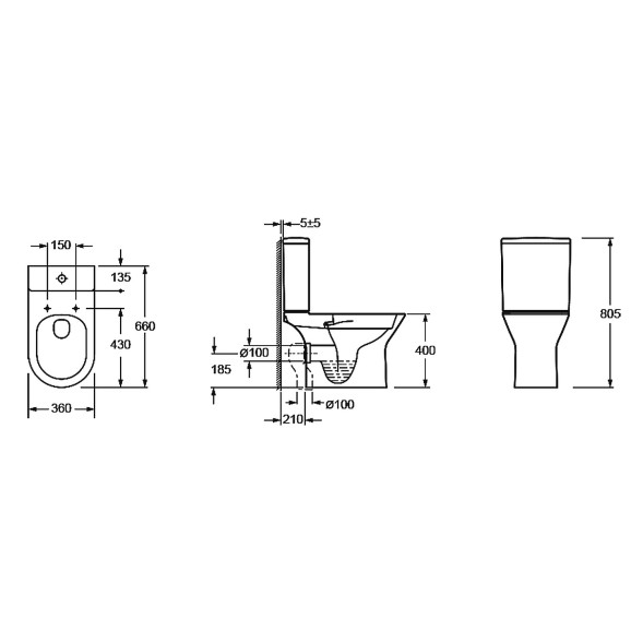 Унитаз - компакт Azario Dante 360х660х805 напольный, безободковый, быстросъемное сиденье микролифт (93589)