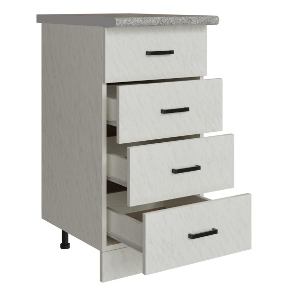 Стол разделочный 40 белый мрамор (4 ящика) - 523287 