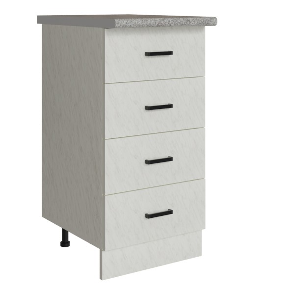 Стол разделочный 40 белый мрамор (4 ящика) - 523287 