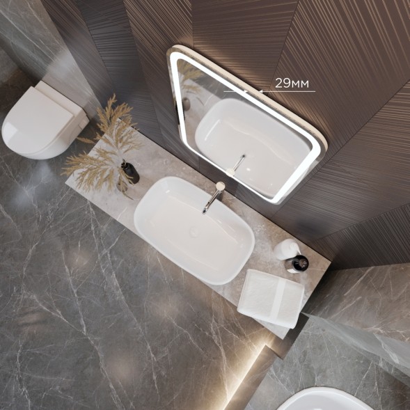 Зеркало MIXLINE &amp;quot;Мальта-2&amp;quot; 550*800 (ШВ) сенсорный выключатель, светодиодная подсветка + подогрев - ФР-00001215 