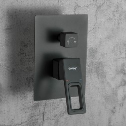 Душевая система 35к G7117-6 GAPPO лейка &amp;quot;Тропический душ&amp;quot; встраиваемая ЧЕРНЫЙ - G7117-6 