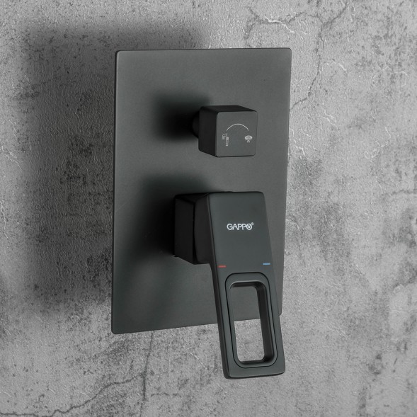 Душевая система 35к G7117-6 GAPPO лейка &amp;quot;Тропический душ&amp;quot; встраиваемая ЧЕРНЫЙ - G7117-6 