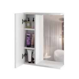 Зеркальный шкаф "КВАДРО-55" левый с подсветкой (ПВХ) - 551700