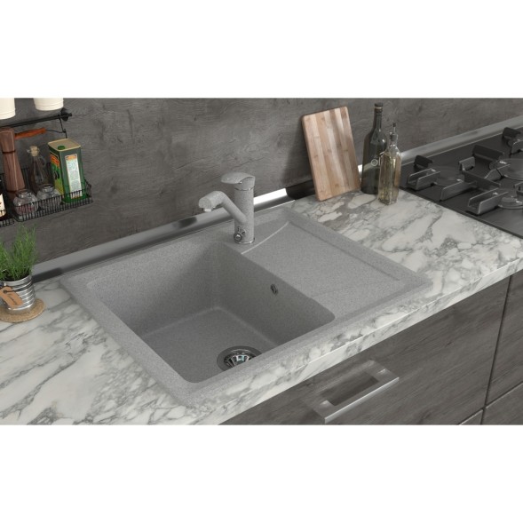 Мойка ML-GMS03 СТАНДАРТ с крылом, светло-серый (310), 605*495*190мм - 00-00004520 