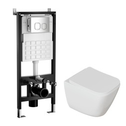 Комплект WAVE &amp;quot;Система инсталляции МЕХАНИКА+унитаз &amp;quot;STRONG&amp;quot; TornadoFlush&amp;quot;+квадратная кнопка A3 хром - 556706 