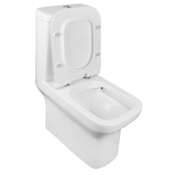 Унитаз-компакт Creo Ceramique ARLES 650х370х820 напольный, c быстросъемным сиденьем микролифт, белый (AS1002+AS1003+AS1001T)