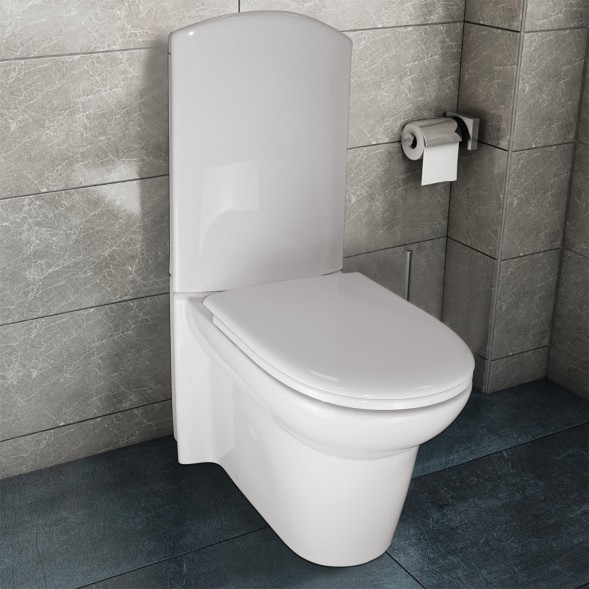 Унитаз-компакт Creo Ceramique LE MANS напольный, скрытый монтаж,  с крышкой микролифт (415х705х950)