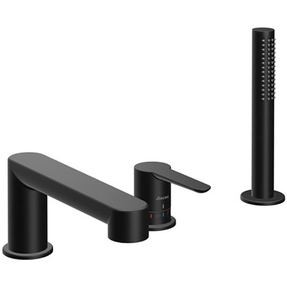 Смеситель на борт ванны Ravak Puri PU 026.20 керамический картридж, черный матовый (X070186)