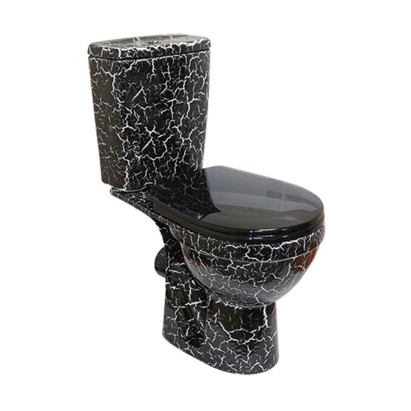 Унитаз-компакт &amp;quot;Рио&amp;quot; черный кракелюр  (гориз, нижн, сид. полип., 2-кн.арм.) (Rosa) - 4630055558803 