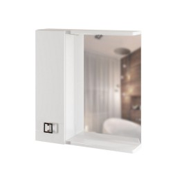 Зеркальный шкаф "КВАДРО-65" левый с подсветкой (ПВХ) - 551701