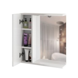 Зеркальный шкаф "КВАДРО-65" левый с подсветкой (ПВХ) - 551701