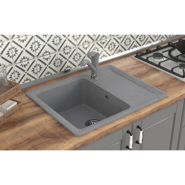 Мойка ML-GMS03 СТАНДАРТ с крылом, темно-серый (309), 605*495*190мм - 00-00004521 