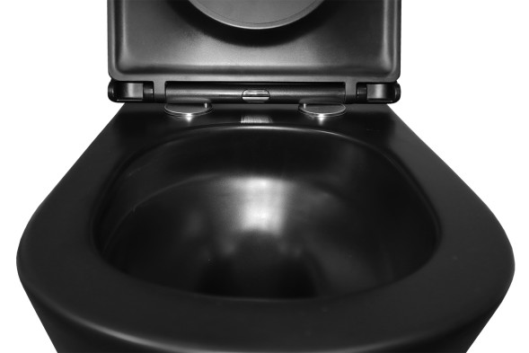 Унитаз подвесной Azario Teramo 355х515х365 смыв &amp;quot;Скрытое торонадо&amp;quot;, безободковый, с быстросъемным сиденьем микролифт, черный матовый (AZ-0053-UQ3-MB)