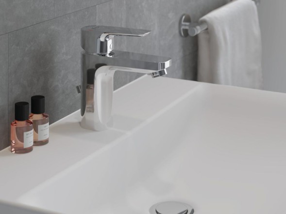 Однорукоятковый смеситель для умывальника Ideal Standard CERAPLAN III SLIM Grande, с металлическим донным клапаном