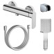 Смеситель для душа Azario ASHER с ручным душем, без излива, керамический картридж, хром (AZ-VNN338311C)