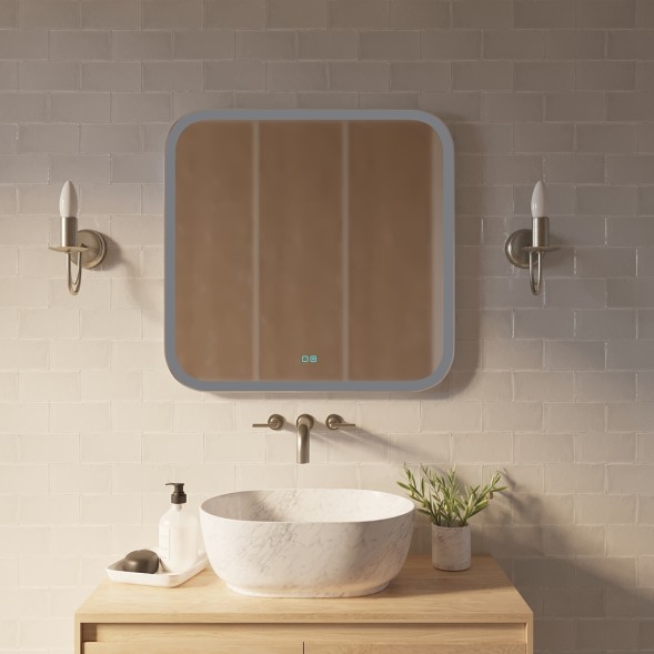 Зеркало MIXLINE &amp;quot;Стив-2&amp;quot; 700*685 (ШВ) сенсорный выключатель, светодиодная подсветка + подогрев - ФР-00001755 