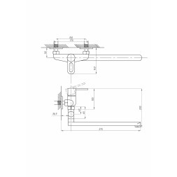 Смеситель для ванны и раковины 40к ПРОФСАН ПСМ-521-К008 "ПЛЮС" эксцентрики "РУС", ХРОМ - PSM-521-008