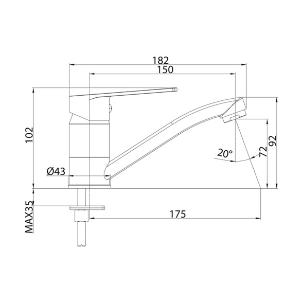 Смеситель для раковины 35к Milardo HELSBR0M01 &amp;quot;Helic&amp;quot; длин. пов. излив  ХРОМ - HELSBR0M01 