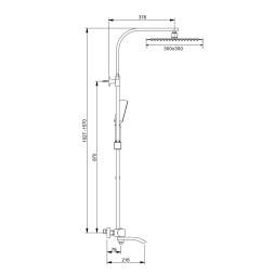 Душевая система термостат  G2407-40 GAPPO лейка &amp;quot;Тропический душ&amp;quot; квадрат 300*300 ХРОМ - G2407-40 