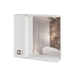 Зеркальный шкаф "КВАДРО-75" левый с подсветкой (ПВХ) - 551702