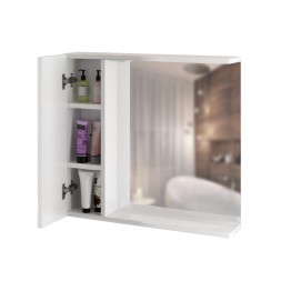 Зеркальный шкаф "КВАДРО-75" левый с подсветкой (ПВХ) - 551702