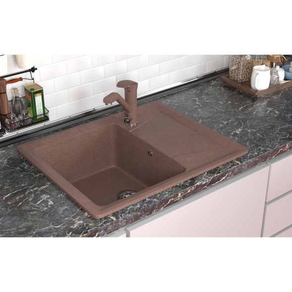 Мойка ML-GMS03 СТАНДАРТ с крылом, терракот (307), 605*495*190мм - 00-00004522 