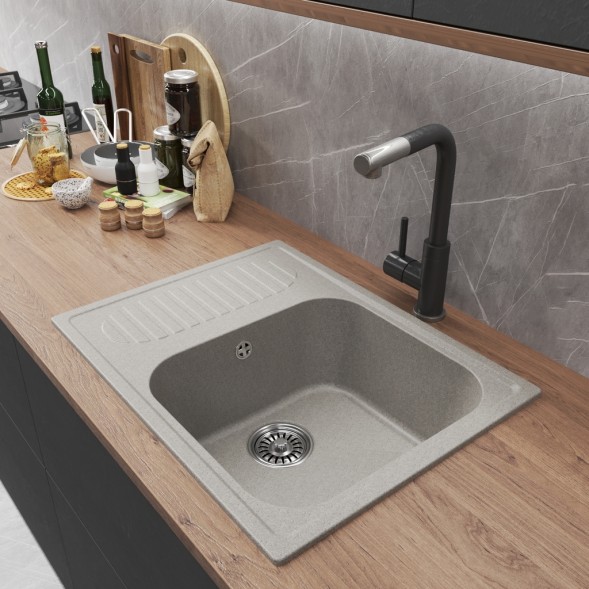 Мойка ML-GM18 КОМФОРТ с крылом, серая (310), 640*490*190мм - 00-00009389 