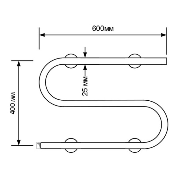 Полотенцесушитель MIXLINE SIMPLE S 40x60 (кнопочный выкл, 146 Вт) - ML-556796 