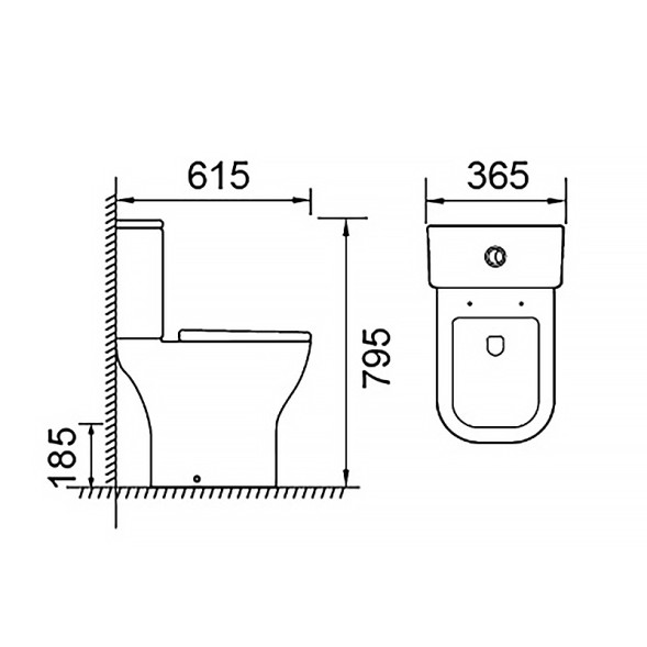Унитаз-компакт Azario Nigel 365х615х795 напольный, безободковый, слив &amp;quot;Tornado&amp;quot;, быстросъемное сиденье микролифт (AZ-55T)