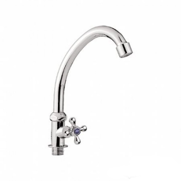 Смеситель для раковины/мойки 1/2 кер L4108 Ledeme КРЕСТ моно, силумин - L4108 