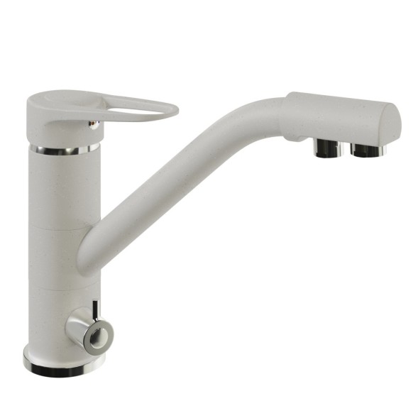 Смеситель для кухни 40к MIXLINE ML-GS05 (341) ультра белый с вых. для питьевого фильтра - 00-00001745 