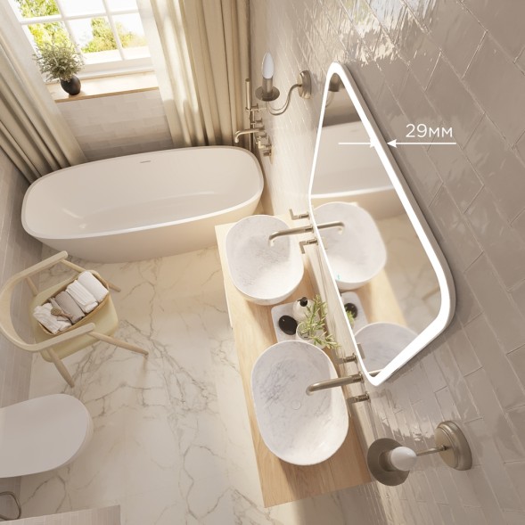 Зеркало MIXLINE &amp;quot;Стив-2&amp;quot; 800*685 (ШВ) сенсорный выключатель, светодиодная подсветка + подогрев - ФР-00001503 