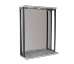 Зеркальный шкаф "БРУКЛИН" 60 Бетон с подсветкой ЛОФТ (ЛДСП) - 543940