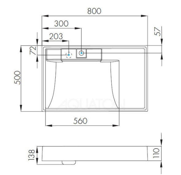Раковина AQUATON Рейн 80 (1A72113KRW010)