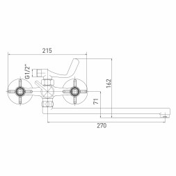Смеситель для ванны и раковины 1/2 кер. MIXLINE ML30-02 "Classic" - ML30-02