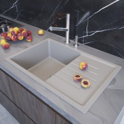 Мойка ML-GM19 КОМФОРТ с крылом, серая (310), 750*500*200мм - 00-00009400 