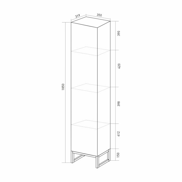 Пенал &amp;quot;Окленд&amp;quot; Дуб Мелфорд левый (350*1858*319) ЛОФТ (ПВХ) - 553258 
