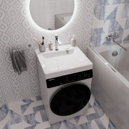 Раковина над стиральной машиной "МАРИО" 60*60 ш*г, с кронштейнами (MIXLINE) - БП-00006548